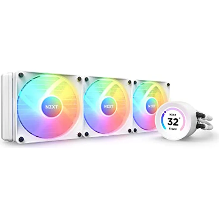 NZXT Kraken Elite 360 RGB - RL-KR36E-W1-360mm AIO CPU Wasserkühlung - 2,36" LCD Display 640x640-3x120mm RGB Core Fans - EIN Breakoutkabel zur einfachen Installation - anpassbar durch NZXT CAM – Bild 1