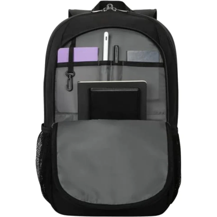Targus Classic Backpack, Notebook Rucksack bis 40,6 cm (16 Zoll), schwarz, mit gepolstertem Hauptfach und Trolley-Gurt – Bild 5
