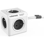 CubeNest Power Cube Steckdosenleiste Extended 1,5 m | 5-Fach mit Montagedock, Red Dot Design, Kindersicherung, 16A/250V