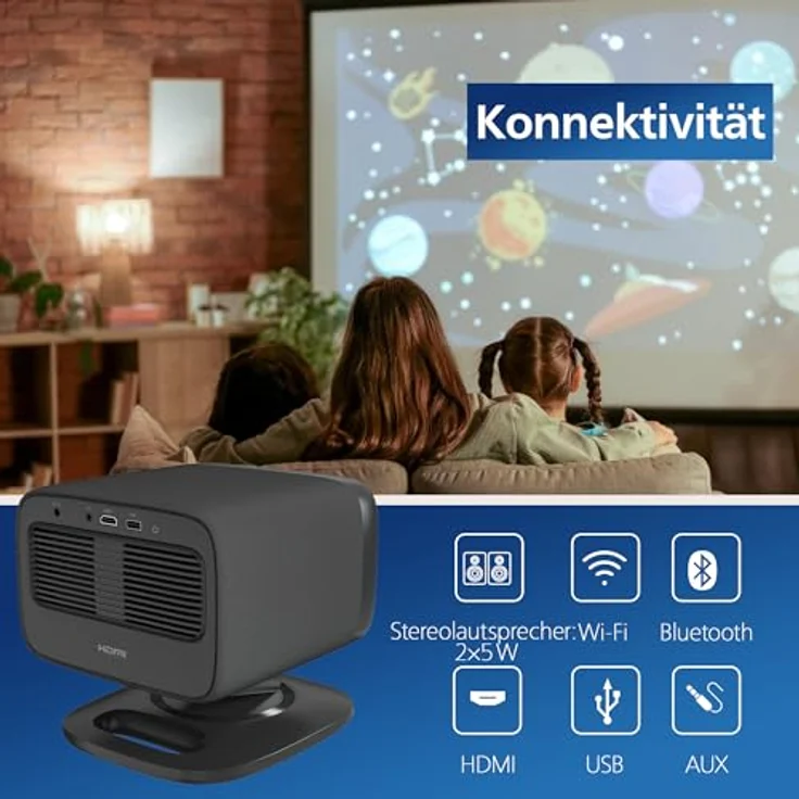 Philips NeoPix 450 Smart, Heimkino-Beamer, Full HD 1920 x 1080p, 500 Lumen, Google TV, WLAN 6, Schwarz – Bild 4