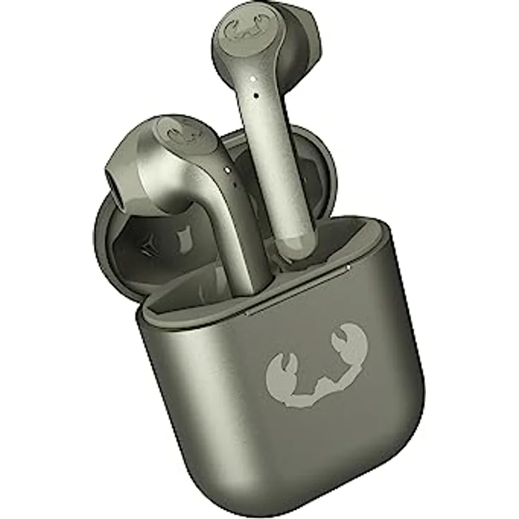 Fresh 'n Rebel Twins 3+, kabellose In-Ear-Bluetooth-Kopfhörer, kristallklare Musik und Telefonate, In-Ear-Erkennung, Mulitpoint-Bluetooth, 27 Stunden Spielzeit, spritzwasserfest (Dried Green)