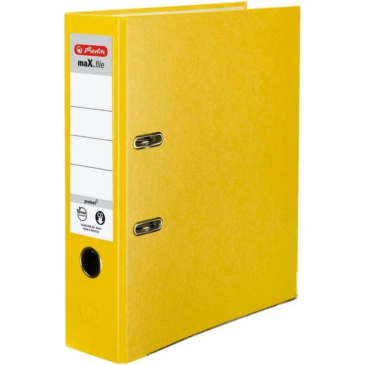 Herlitz Aktenordner Herlitz Ordner maX.file protect A4 8cm gelb Einstecksch. – Bild 1