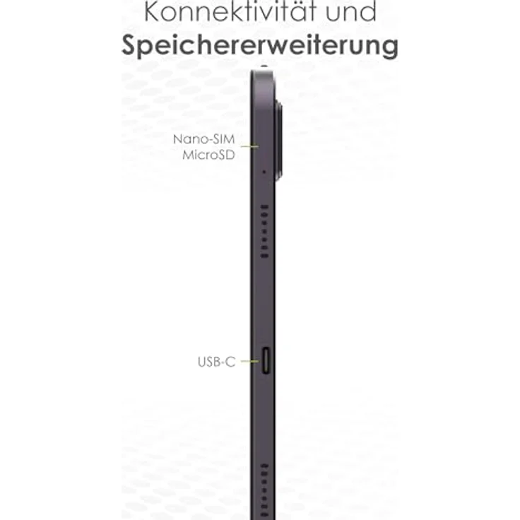 VALE V12E-LTE-8128 Tablet in Schwarz | 12" 2K IPS Display | Octa-Core Prozessor | 8 GB RAM | 128 GB eMMC | 8 MP Kamera | Android 13 (LTE) - Preisvergleich – Bild 4