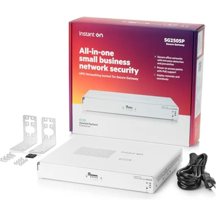 HPE Networking Instant On Secure Gateway SG2505P, 5-Port 2,5G Smart-Managed Gateway mit PoE, 2x 2,5G Base-T, 3x 1G Base-T, 64W PoE Klasse 4, EU-Kabel – Bild 2