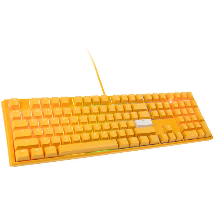 Ducky One 3 Yellow Gaming Tastatur, RGB LED - MX-Speed-Silver (US) - Gelbe Gaming-Tastatur mit Cherry MX Speed Silver Switches