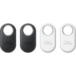 Samsung Galaxy SmartTag2, Bluetooth-Tracker mit Kompassansicht, bis zu 500 Tage Laufzeit, wassergeschützt, Schwarz/Weiß (4 Stück)