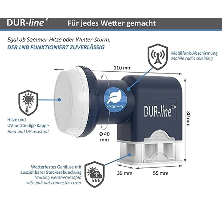 DUR-line Blue Quad LNB für 4 Teilnehmer/Sat-Receiver – Bild 3