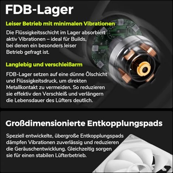 TRYX ROTA SL ARGB Reverse Lüfter, 3er-Pack 120mm mit FDB-Lager und magnetischem Kabel, weiß – Bild 8