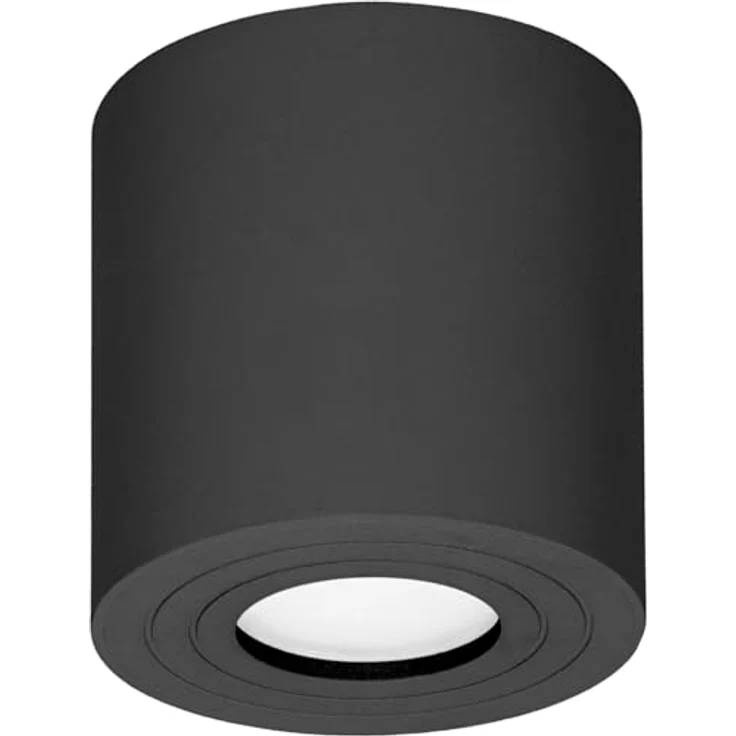 Adviti Megy Deckenleuchte Runde GU10 IP54 Wasserdicht 50W Max Milchfarbener Lampenschirm (Schwarz) – Bild 1