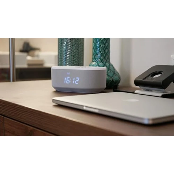 AIC Radiowecker AIC 18 BT, Designer Uhrenradio mit USB, Bluetooth, induktivem Laden, Dual Alarm und weissem LED-Display – Bild 3