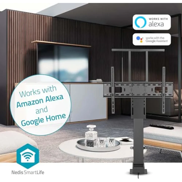 NEDIS Motorisierter TV-Ständer - 37-80" - Ferngesteuert - Schwarz – Bild 4