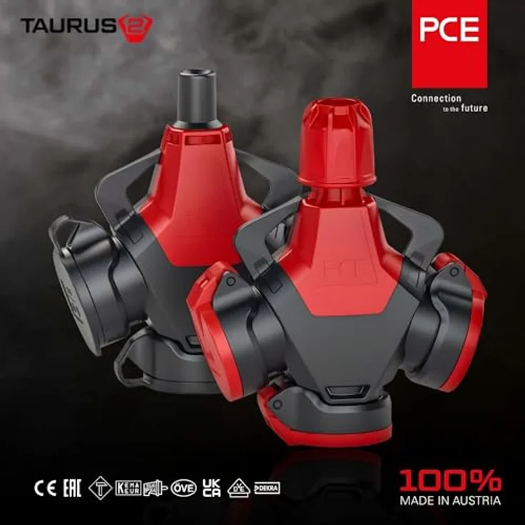 PCE PC Electric 253711-sr, 3-fach Kupplung aus Gummi, 250 V Rot, IP54, staub- und spritzwassergeschützt – Bild 6