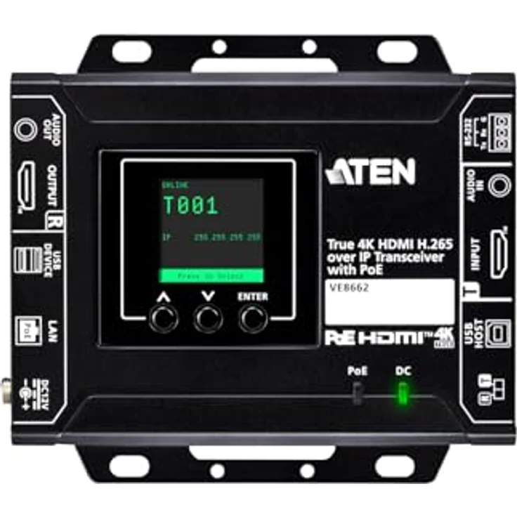 ATEN VE8662-AT-G, True 4K HDMI H.265 IP Modul für KVM Switche, 3840 x 2160 Pixel, PoE, 100 m Reichweite – Bild 2