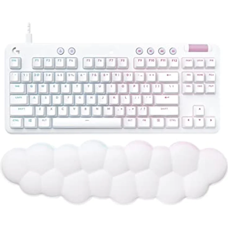 Logitech G G713 Gaming Tastatur mit Kabel mit LIGHTSYNC RGB Beleuchtung, Touch Switch (GX Braun) und Handauflage kompatibel mit PC und Mac - Fog White – Bild 4