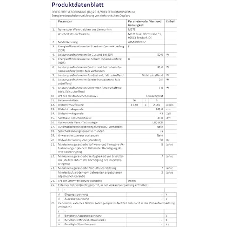 METZ Blue 43MUD8001Z | 4K UHD Smart TV | 43 Zoll Fernseher | Google TV | HDR10 / HLG/Dolby Vision | Chromecast | HDMI | USB | LAN/WLAN – Bild 5