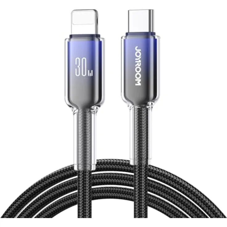 Joyroom S-A42, 30W USB-C auf Lightning Kabel, 1.2m, schwarz, mit Überspannungs- und Überhitzungsschutz