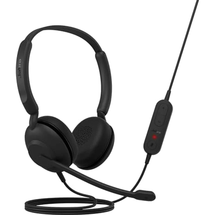 Jabra Evolve 10 Büro-Headset, Mikrofon mit Geräuschunterdrückung, kompaktes, leichtes Design, um 270 Grad drehbarer Auslegerarm, kabelgebundene USB-A-Verbindung, Schwarz – Bild 1