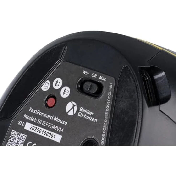 Bakker Elkhuizen FastForward 3-Mode Vertical Mouse, kabelgebunden und kabellos, 5000 DPI, Grau – Bild 6