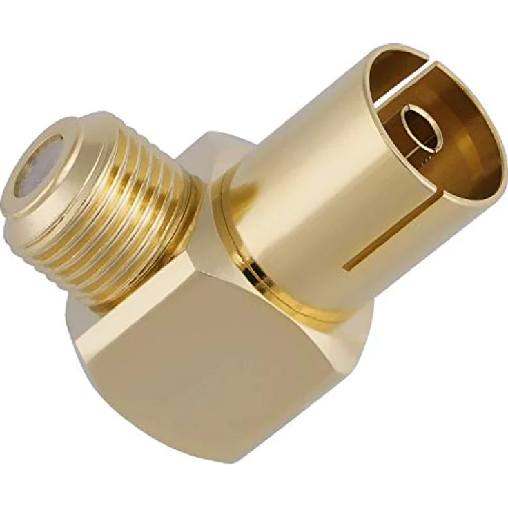 Oehlbach Transmission Shift F90 Antennenstecker IEC Koax (Winkelstecker, Adapter) vergoldet, schraubbar für TV/Radio Anschluss - 1 Stück – Bild 2