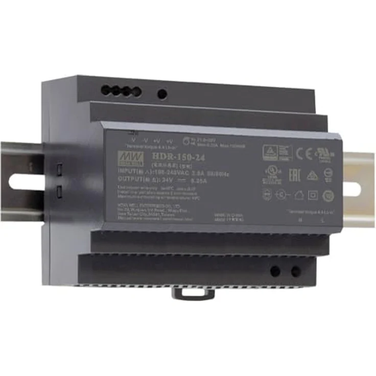 Mean Well HDR-150-15, Ultra Slim DIN-Schienen-Netzteil mit 15V Ausgang, universellem Eingang 85-264V AC, geringer Standby-Verbrauch – Bild 1