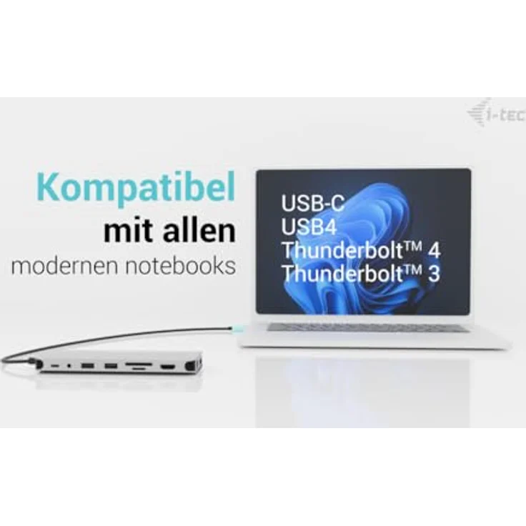 iTEC USB-C Metal Nano Dock 2x HDMI 1x Video GLAN Audio/Mic 1xSD/microSD, Vielseitige Dockingstation mit 140 Watt Ladeleistung, Robuste Metallkonstruktion – Bild 3