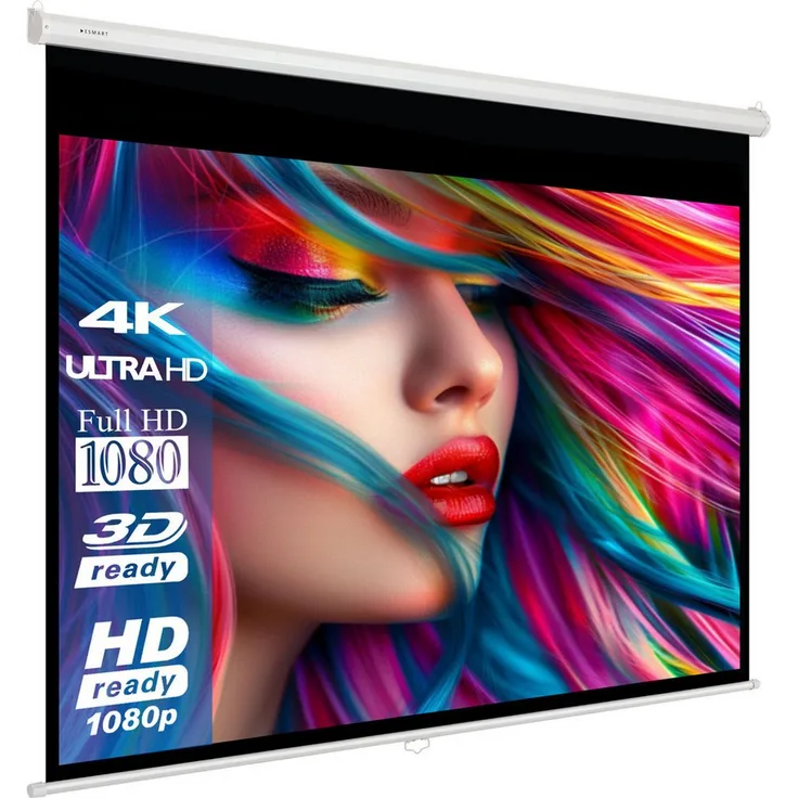 ESMART ESMART Germany Rollo Leinwand Rolloleinwand, 200 cm, weißes Tuch, 4:3