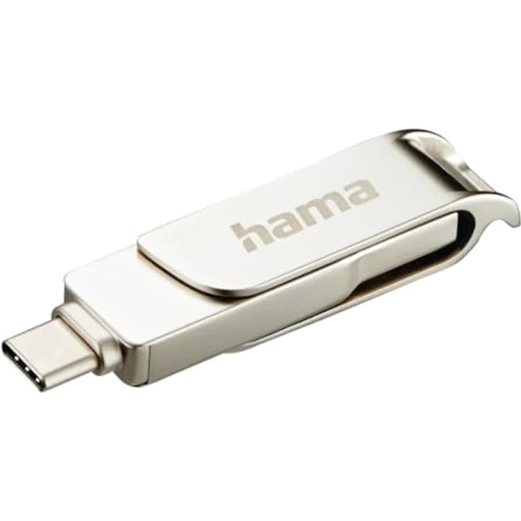 Hama USB-Stick C-Rotate Pro, USB-C 3.1/3.0, 128GB, 100MB/s, Silber – Bild 2