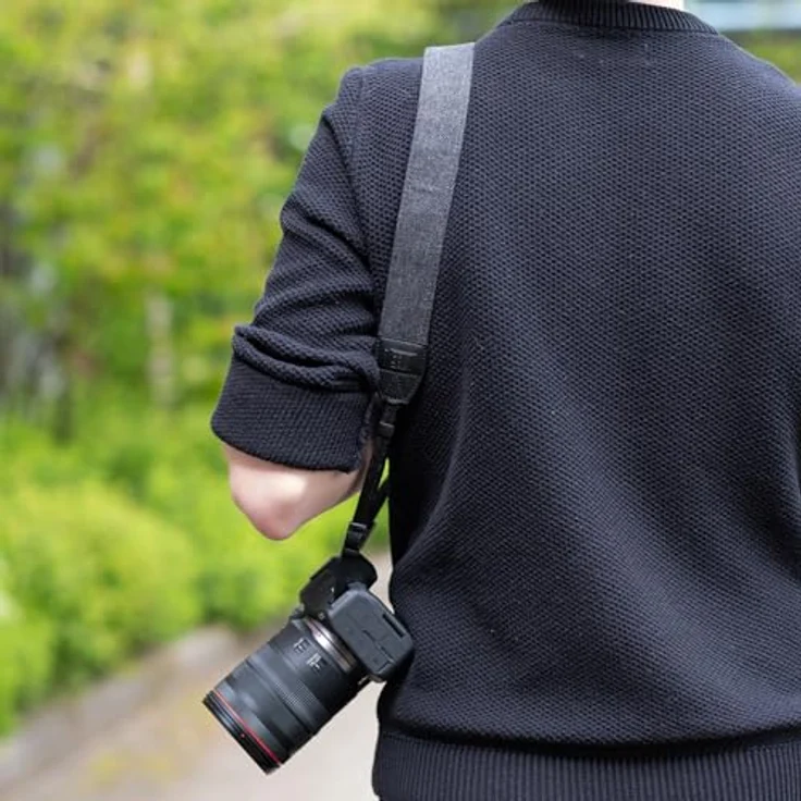 Rollei Kameragurt Schwarz, Verstellbarer Schultergurt 84cm-135cm für DSLR-Kameras bis 10 kg Traglast mit Vintage-Design und hohem Tragekomfort – Bild 4