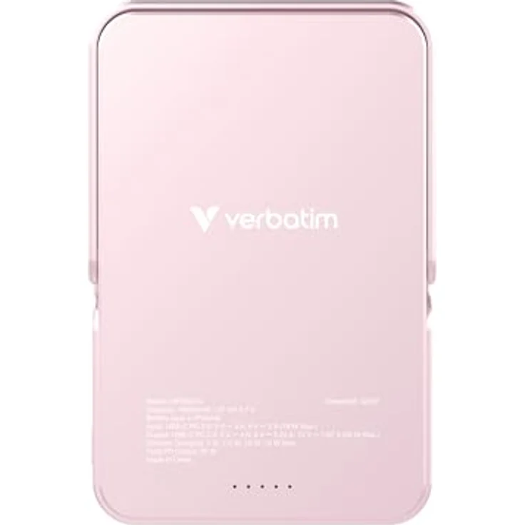 Verbatim Charge 'n' Go MagSafe Powerbank 10.000mAh Rosa 15W magnetisch - PD 22W Schnellladefunktion LED-Anzeige & klappbarer Ständer für iPhone 16/15/14/13/12 Pro/Pro Max - inkl. USB-C Kabel – Bild 3