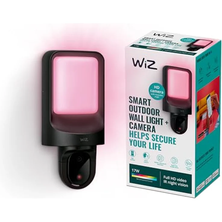 WiZ Außenwandleuchte mit integrierter Outdoor Kamera WiFi – Bild 1