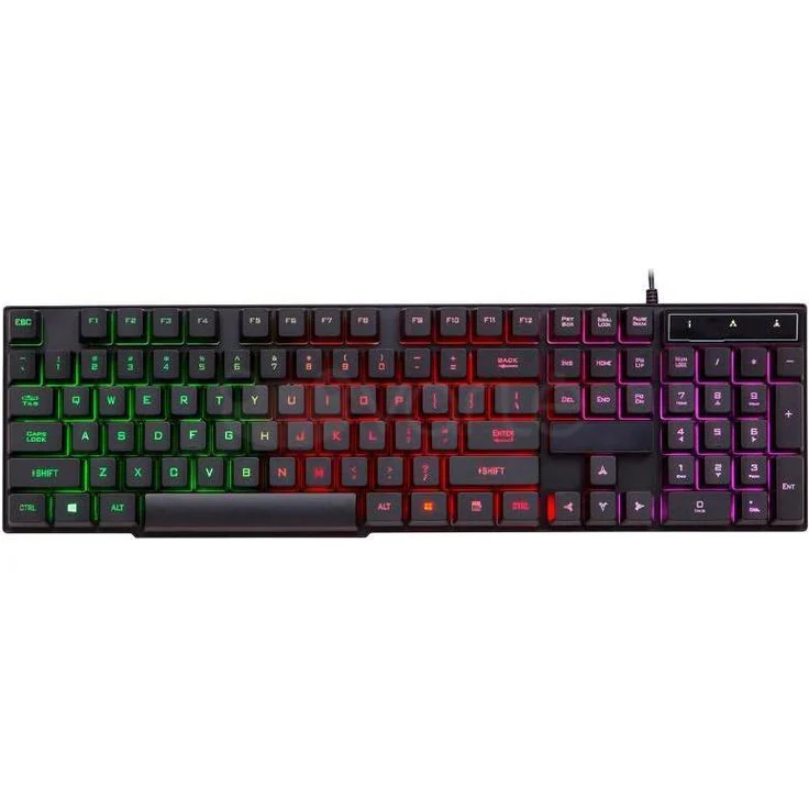 Art KLART AK-49, Kabelgebundene Tastatur mit Hintergrundbeleuchtung, USB, Schwarz