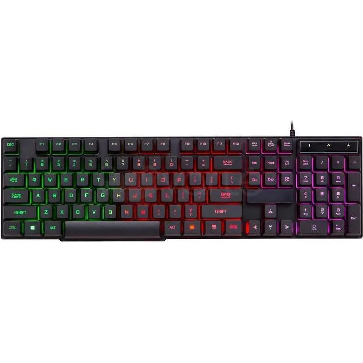 Art KLART AK-49, Kabelgebundene Tastatur mit Hintergrundbeleuchtung, USB, Schwarz