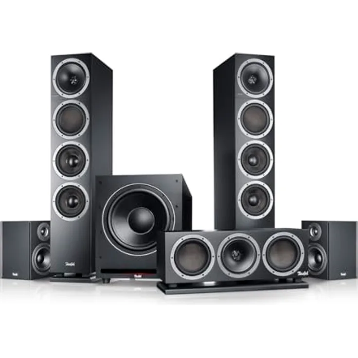 Teufel Theater 500 Surround 5.1 Heimkino-Set - Mächtiger Subwoofer, Dipol-Rear-Lautsprecher, Bassreflex - schwarz - Preisvergleich