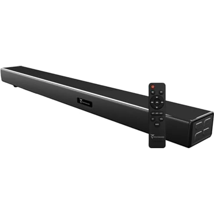 Techmade Kabellose TV-Soundbar mit LED, 2-in-1 Integrierter Subwoofer (120 W), Schwarz – Bild 1