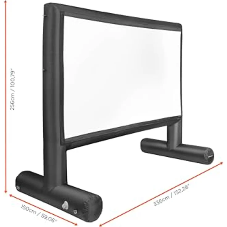 celexon aufblasbare Outdoor-Leinwand Professional INF 140", 16:9 Format, 310 x 174 cm, PVC-Tuch mit Gain 1.0, schwarz – Bild 3