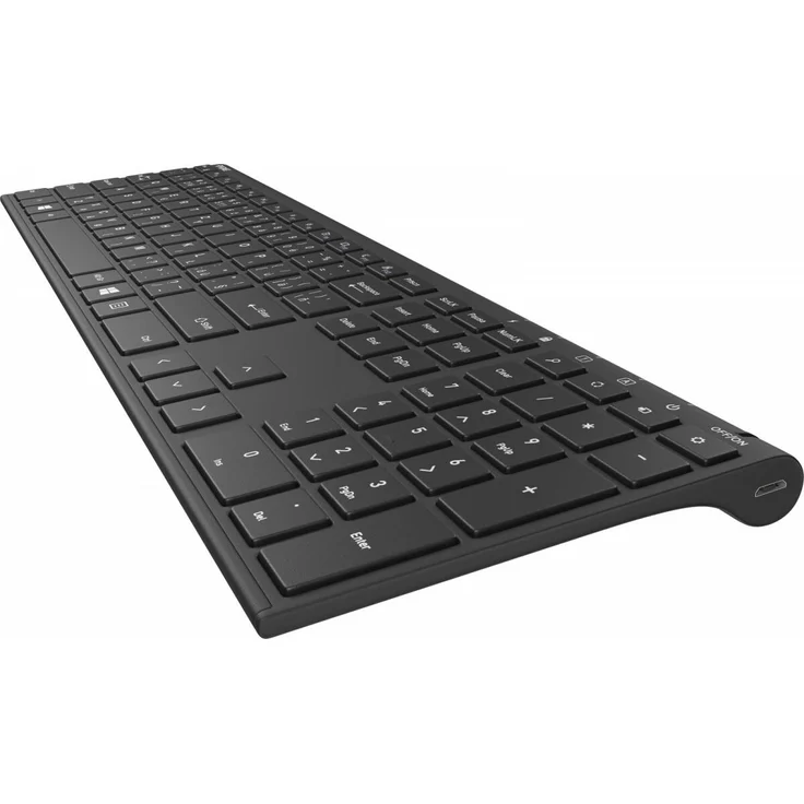 Yenkee YKB 2000 CSBK, Kabellose Tastatur mit englischem QWERTY-Layout, Schwarz, bis zu 10 m Reichweite, kompatibel mit Windows und Mac OS