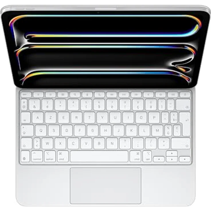 Apple iPad Pro M4 11 Magic Keyboard White-FRA - Stufenlos verstellbare Tastatur mit integriertem Trackpad und beleuchteten Tasten – Bild 4