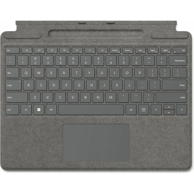 Microsoft Surface Pro Type Cover AT/DE Platinum, Ultraflache Bauweise mit Hintergrundbeleuchtung