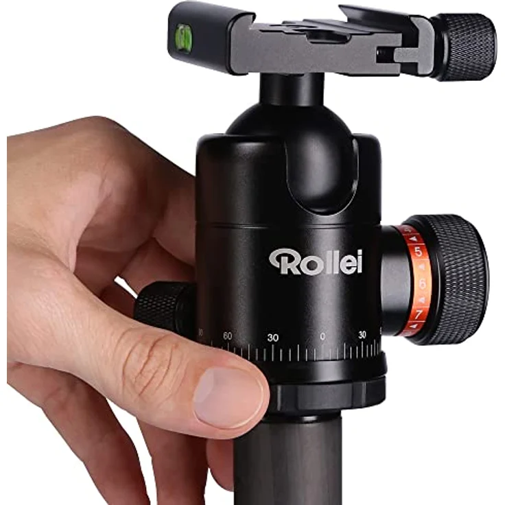 Rollei Stativ Kugelkopf für C6i Stativ, professioneller 360 Grad Stativkopf mit Friktion, 12 KG Tragkraft und 3 Wasserwaagen.Inkl. Acra Swiss Schnellwechselplatte – Bild 5