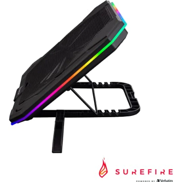 SureFire Bora X1 Gaming Laptop Cooling Pad, Laptop-Kühler für Laptops bis 17 Zoll, regulierbare Fan Geschwindigkeit, mehr Leistung, RGB-Beleuchtung – Bild 2