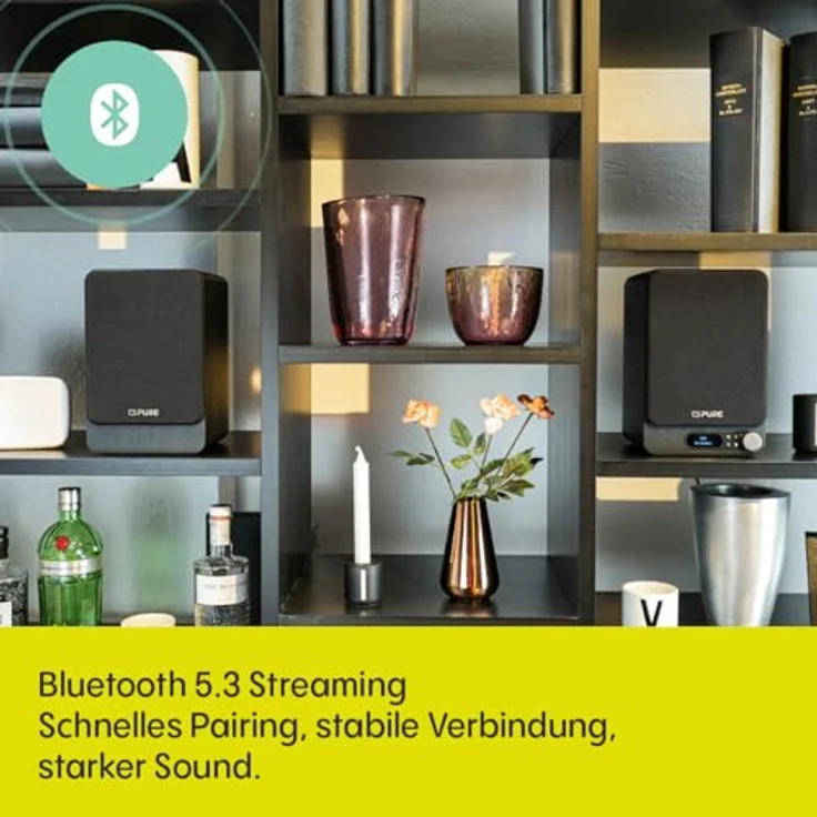 Pure Classic Active TV HiFi Radio Soundsystem, echtes Stereo mit HDMI ARC, Bluetooth 5.3, DAB+ & FM Radio, USB-C Soundkarte, OLED Display, Fernbedienung, Schwarz – Bild 4