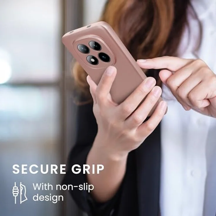 kwmobile Handyhülle für Xiaomi Redmi Note 15 Pro 4G, weiche Silikon Case in Metallic Rosegold, elastisch, rutschfest und robust – Bild 4