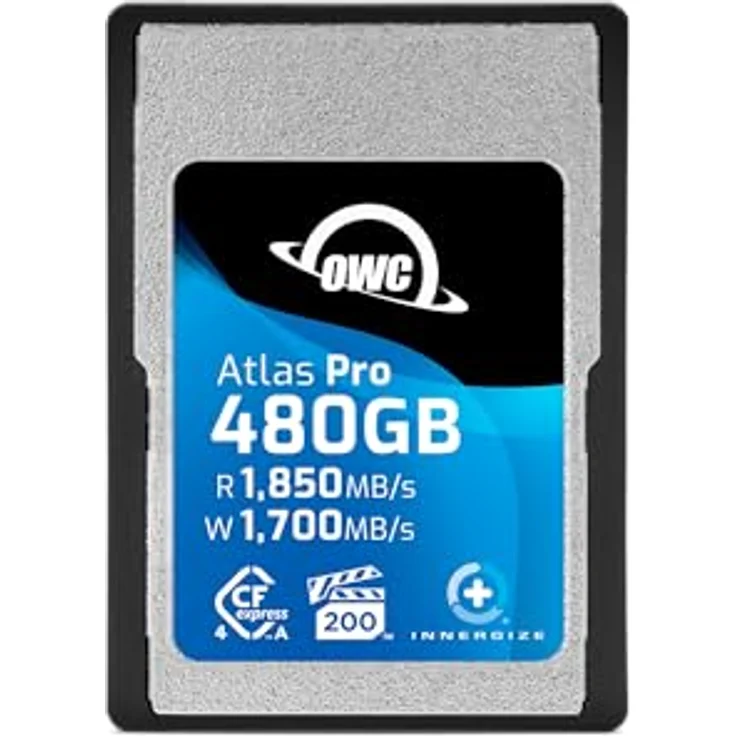 OWC Atlas Pro CFexpress 4.0 Speicherkarte Typ A, 480 GB, bis zu 1850 MB/s Lese- und 1700 MB/s Schreibgeschwindigkeit, professionell, robust, für Sony Alpha und FX-Kameras – Bild 1