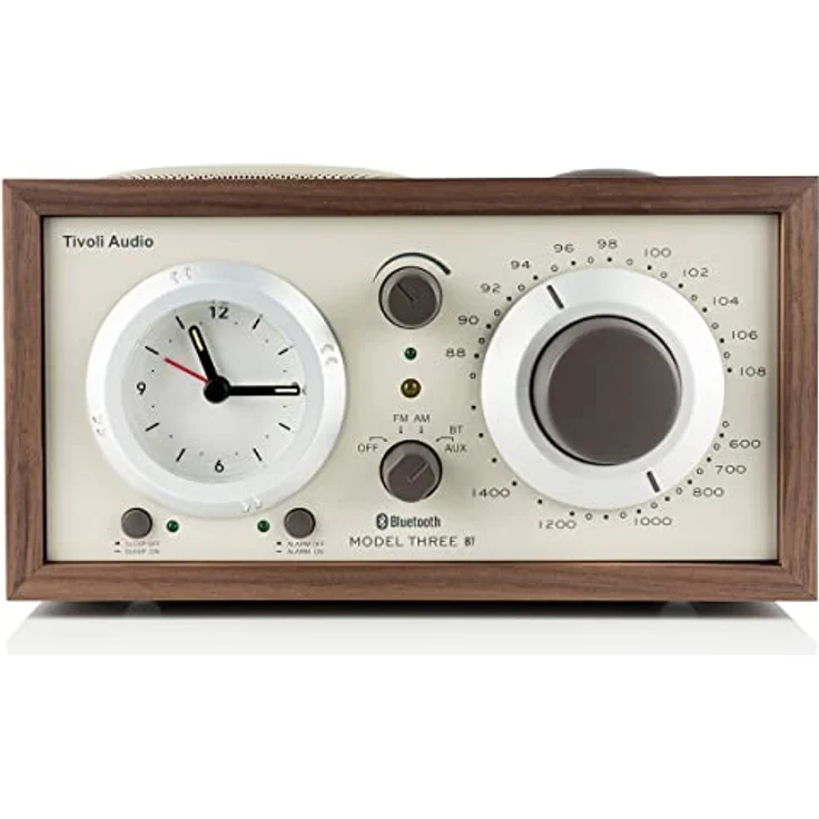 Tivoli Audio Model Three Bluetooth UKW-/MW-Radiowecker (Walnuss/Beige) - Handgefertigte Holzkoffer, Bluetooth-Technologie, UKW-/MW-Tuner – Bild 1