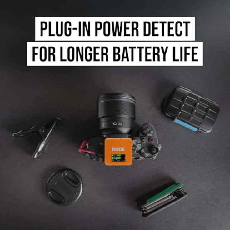 RØDE Wireless GO (Gen 3), Kompaktmikrofon mit 32-Bit Float Aufnahme, automatischer Pegelregelung und 2,4 GHz digitaler Übertragung, orange – Bild 9