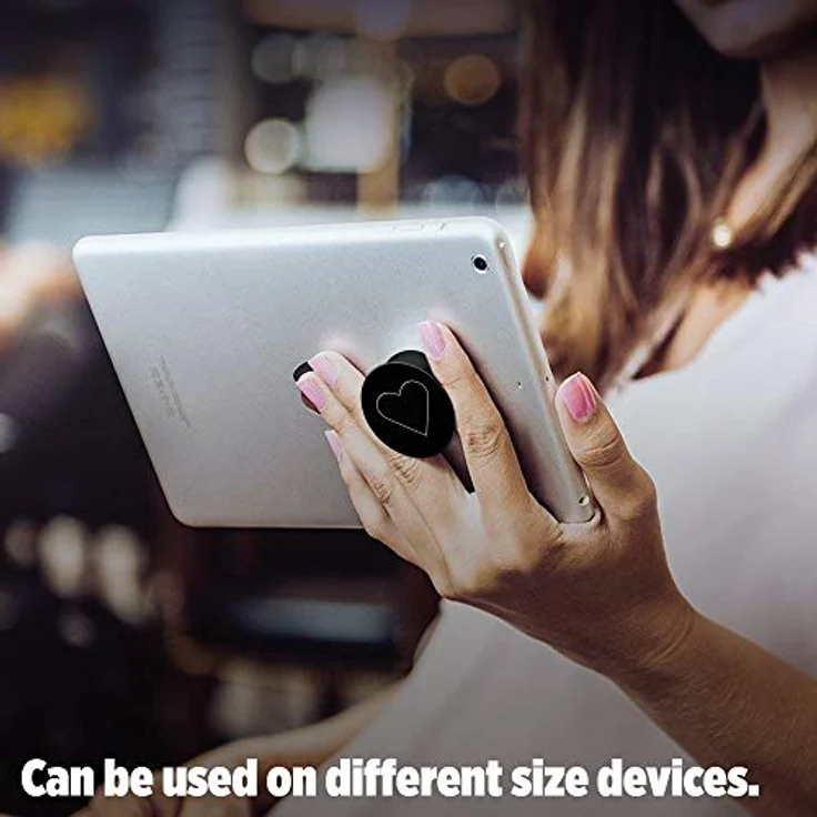 PopSockets - Ausziehbarer (Nicht Austauschbarer) Sockel und Griff für Smartphone und Tablet - White Heart Black – Bild 9