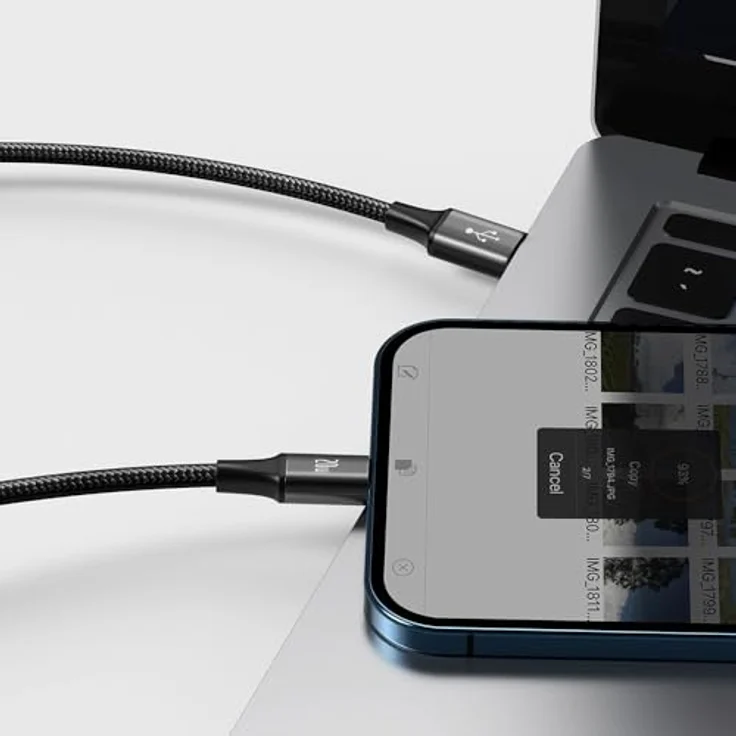 Baseus Rapid Series 3-in-1-Kabel USB-C, Lightning und Micro-USB, 20 W Schnellladung, 1,5 m, Schwarz – Bild 7