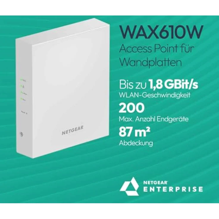 Netgear WiFi 6 AX1800, Dual-Band Gigabit PoE Access Point mit bis zu 1800 Mbit/s, Wand- und Deckenmontage, Sicherheitsfunktionen WPA3-Enterprise – Bild 2