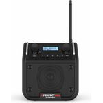PerfectPro Dabpro 18V Baustellenradio mit UKW & DAB+, Bluetooth, AUX In, 3 Zoll-Lautsprecher, schwarz