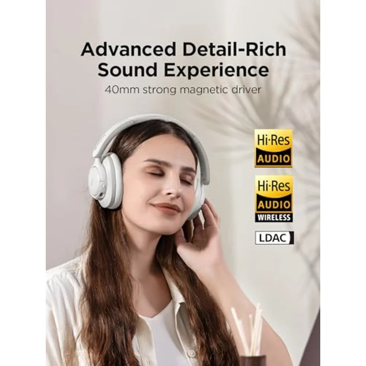 1MORE HQ31, Kabellose Bluetooth Over Ear Kopfhörer mit Hybrid Active Noise Cancelling, 90 Std. Spielzeit, Hi-Res Audio, Räumlicher Klang, Klare Anrufe, Schnellladung, EQ in App – Bild 4